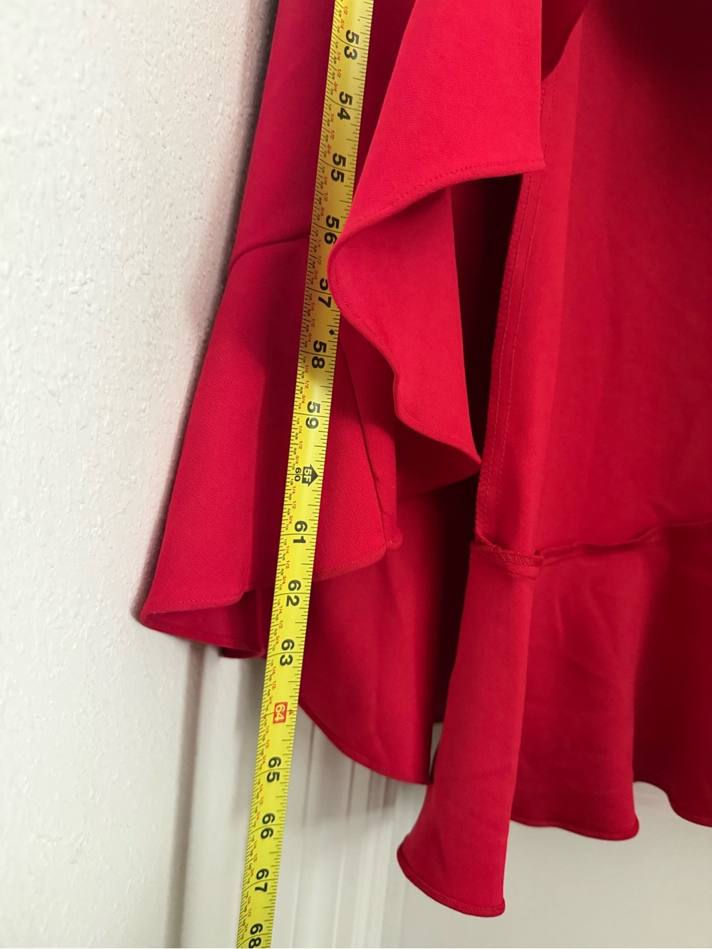 Betsy & Adam Red Ruffle Slip Maxi Dress - Picture 6 of 9